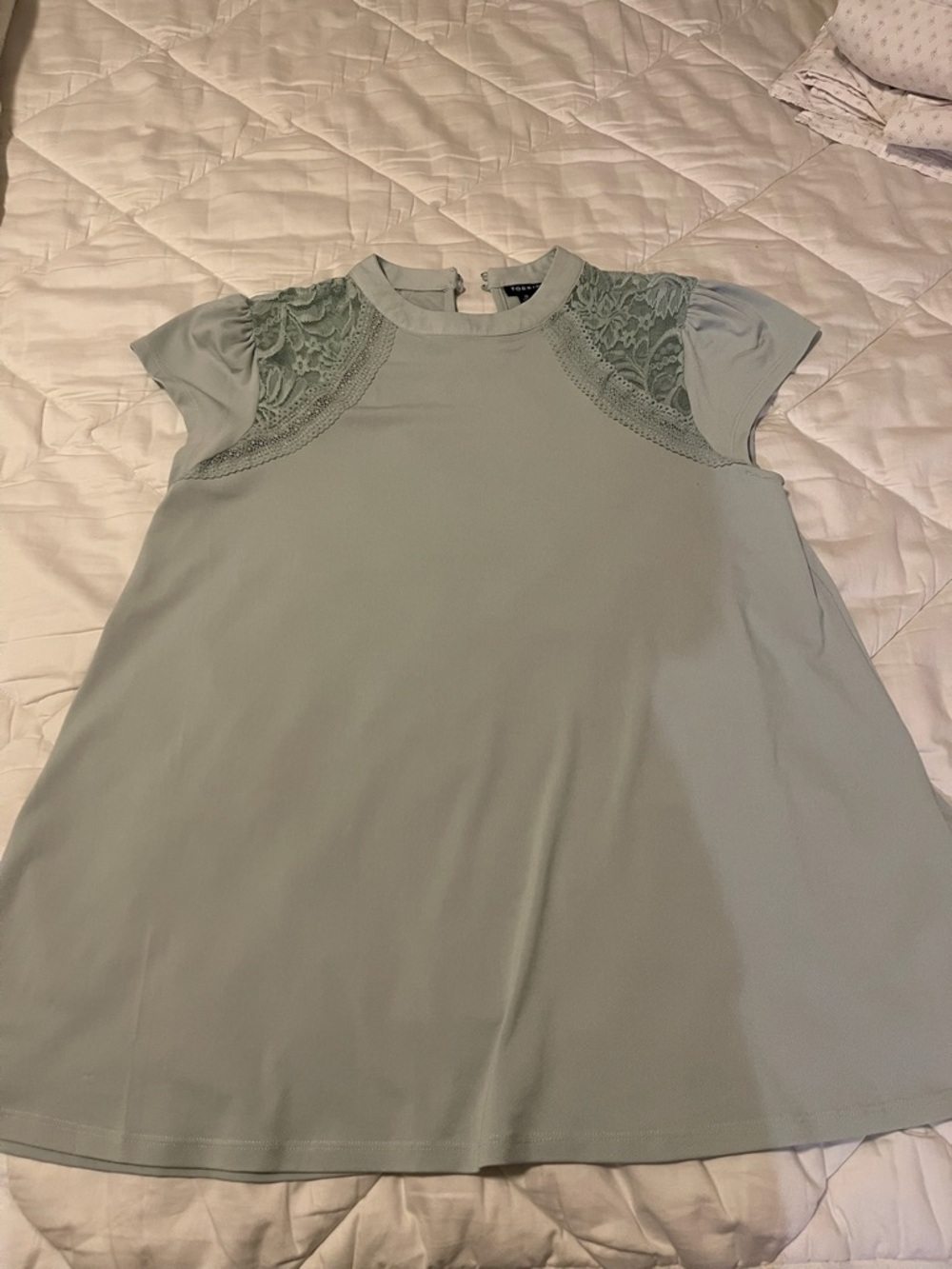 Torrid Mint Green Lace Shoulder Blouse (0)